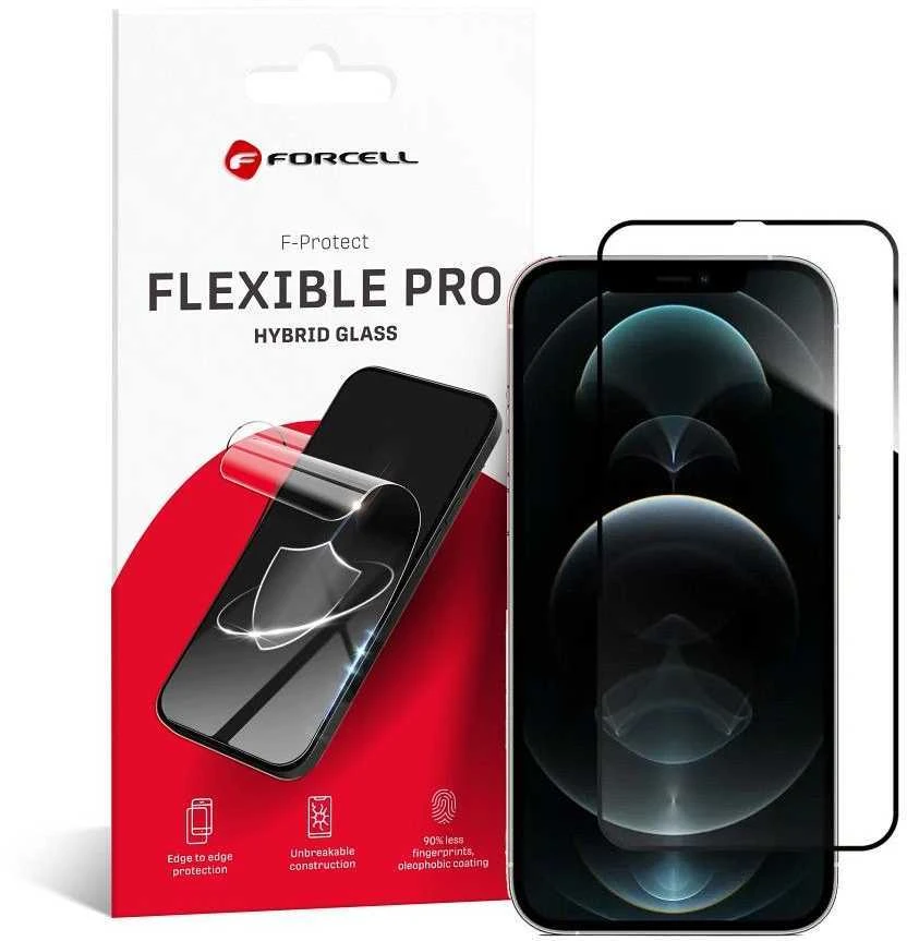 Hibridinis stiklas iPhone XS MAX / 11 PRO MAX Forcell Flexible 5D juodas