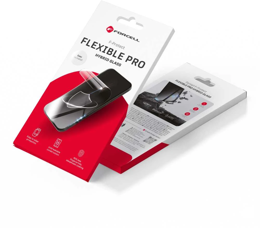 Hibridinis stiklas iPhone 16 PRO Forcell Flexible 5D juodas