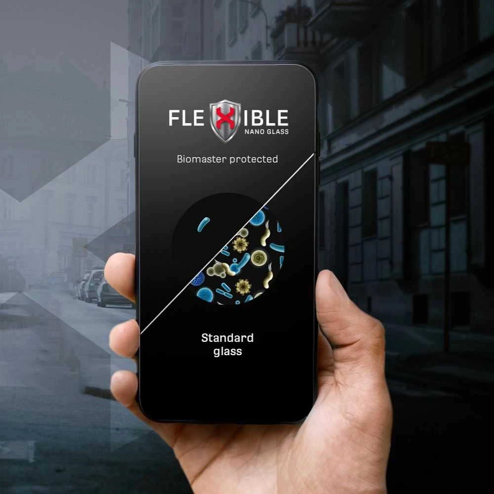 Hibridinis stiklas su „iPhone 16 Forcell Flexible Nano Glass“