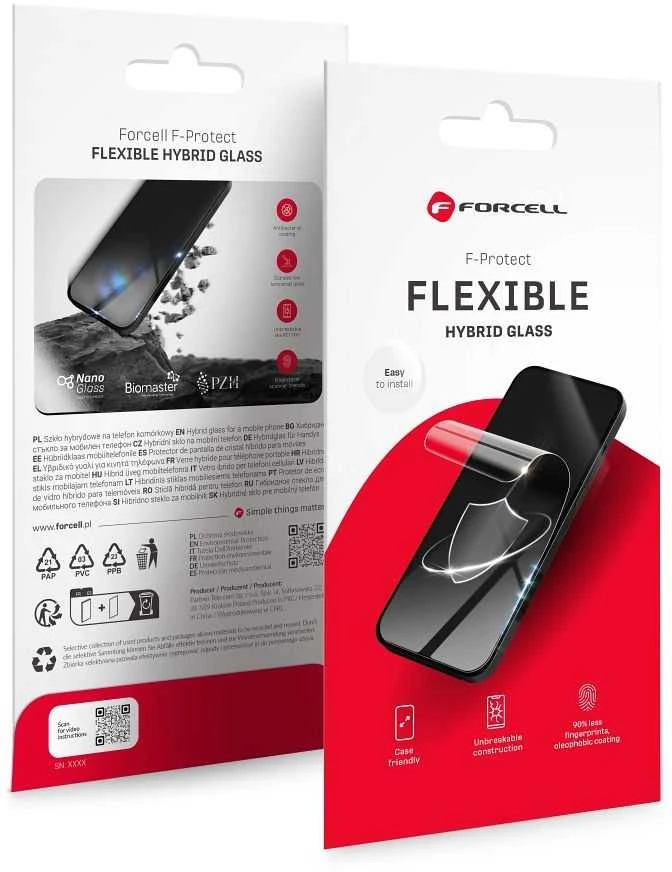 Hibridinis stiklas su „iPhone 16 Forcell Flexible Nano Glass“