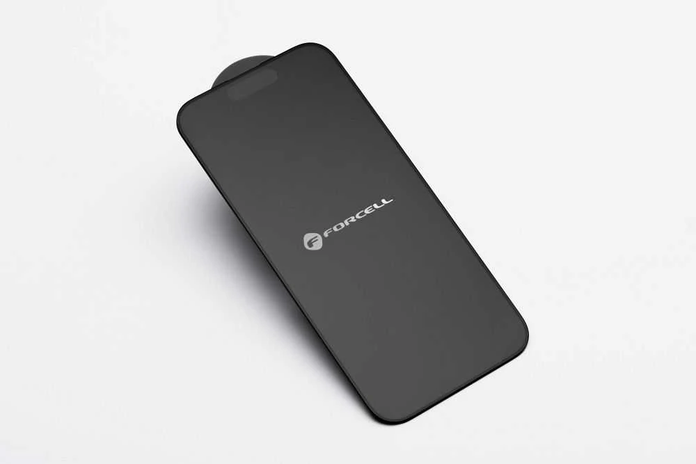 Grūdintas stiklas iPhone 14 PRO MAX Forcell matinis stiklas juodas