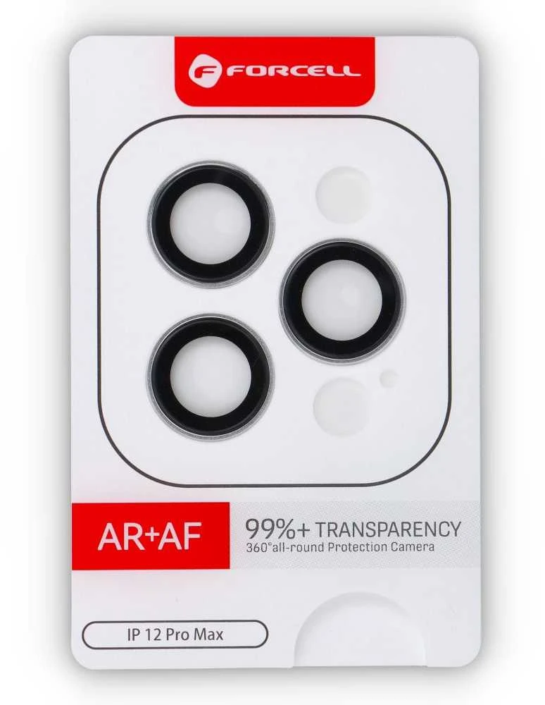 Tempered Glass Camera Lens for iPhone 12 PRO MAX Forcell Premium sidabrinis