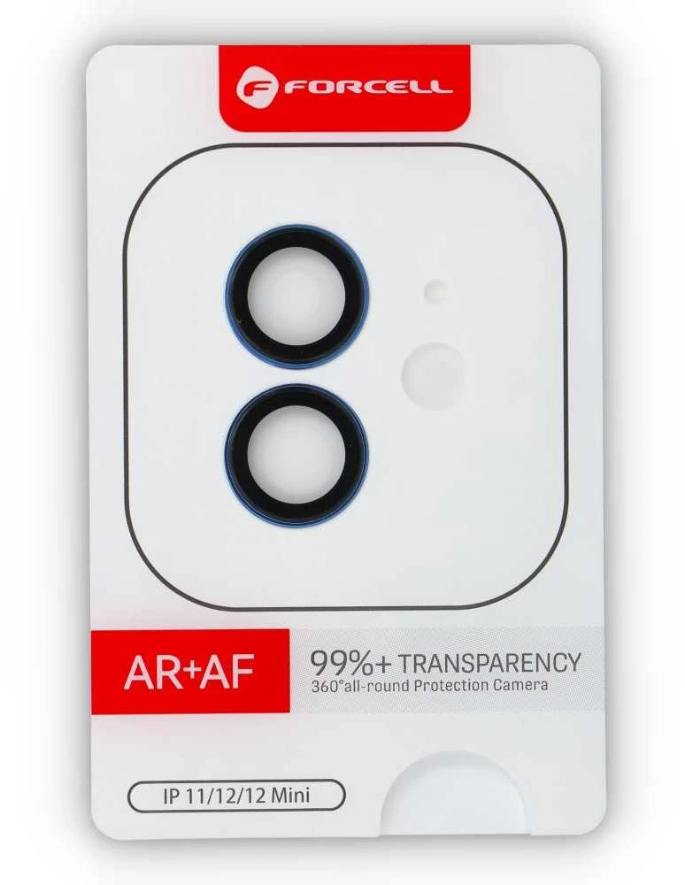 Grūdinto stiklo kameros objektyvas iPhone 12 / 12 Mini Forcell Premium mėlynas