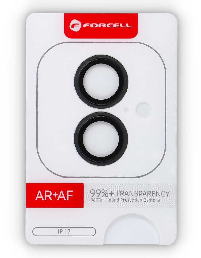 Tempered Glass Camera Lens for iPhone 17 Forcell Premium juodas