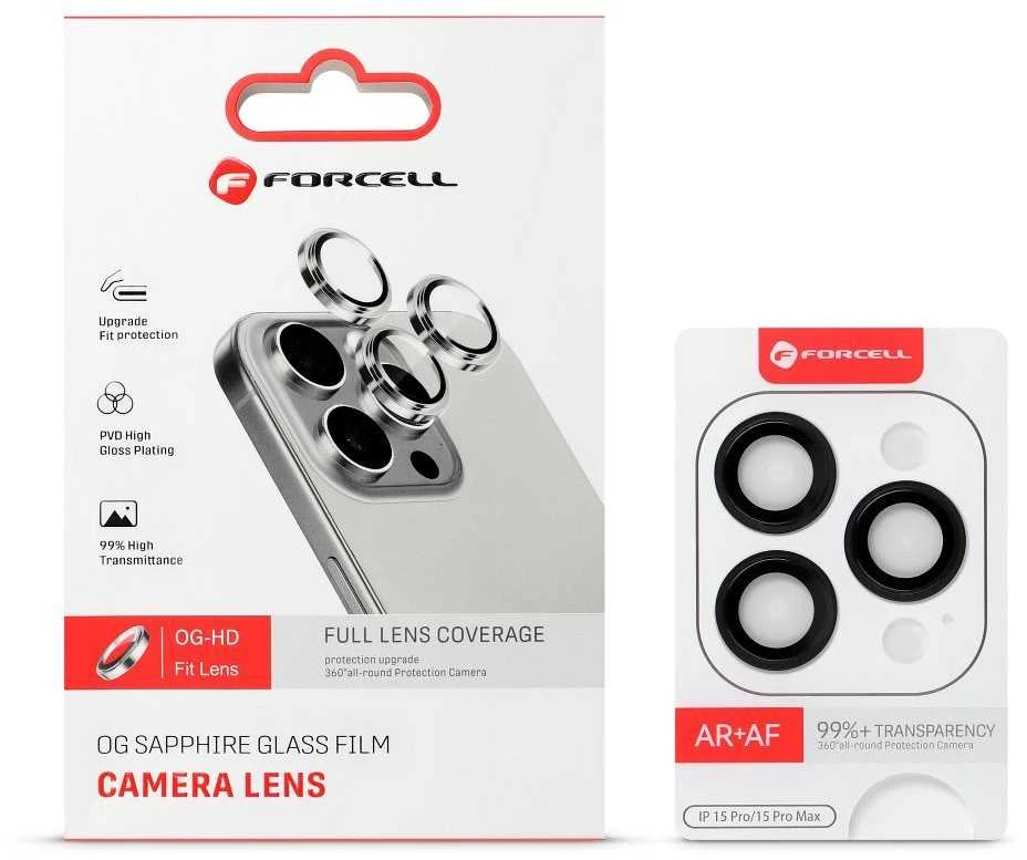 Grūdinto stiklo kameros objektyvas, skirtas „iPhone 14 / 14 PLUS Forcell Premium“, violetinis