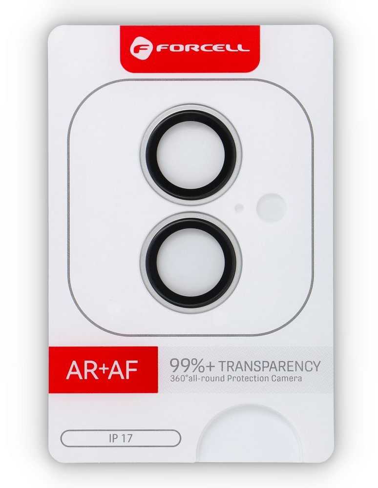 Tempered Glass Camera Lens for iPhone 17 Forcell Premium sidabrinis