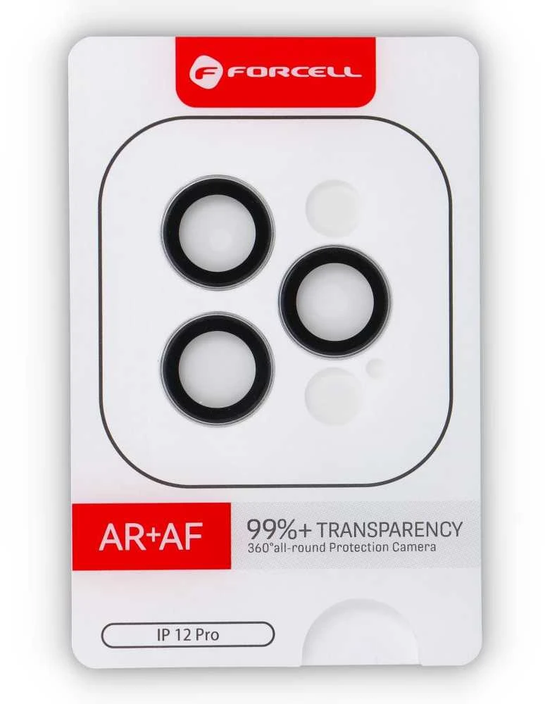 Grūdinto stiklo kameros objektyvas iPhone 12 PRO Forcell Premium sidabrinis