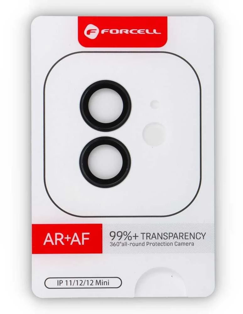Grūdinto stiklo kameros objektyvas iPhone 12 / 12 MINI Forcell Premium juodas