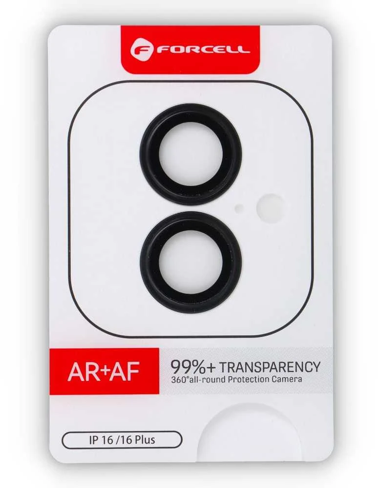 Tempered Glass Camera Lens for iPhone 16 / 16 PLUS Forcell Premium juoda