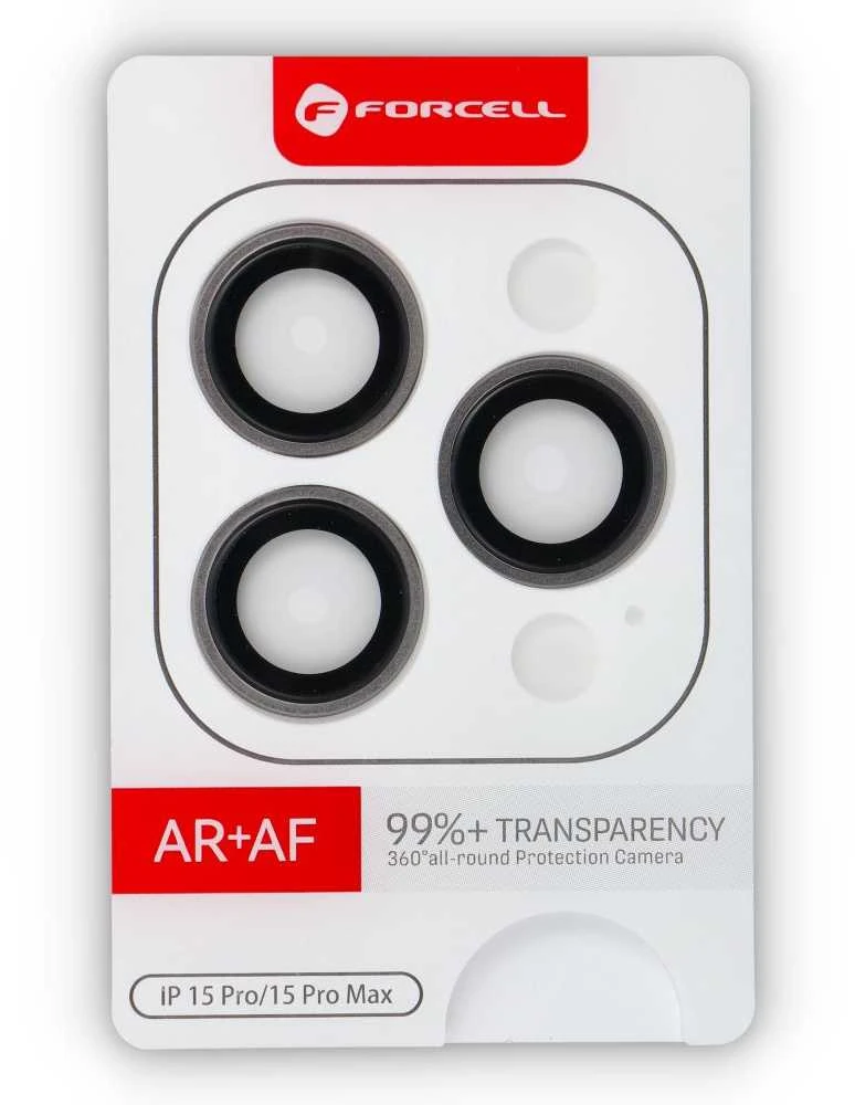 Tempered Glass Camera Lens for iPhone 15 PRO / 15 PRO MAX Forcell Premium titanium