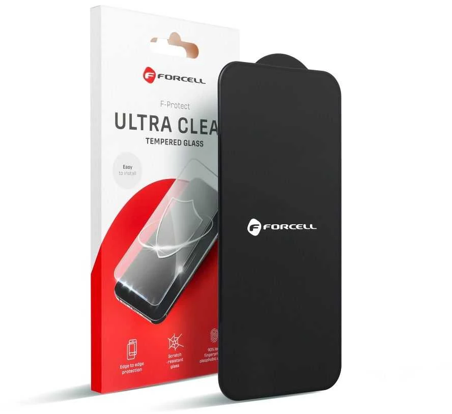 Grūdintas stiklas iPhone 14 PRO MAX Forcell Ultra Clear Glass juodas