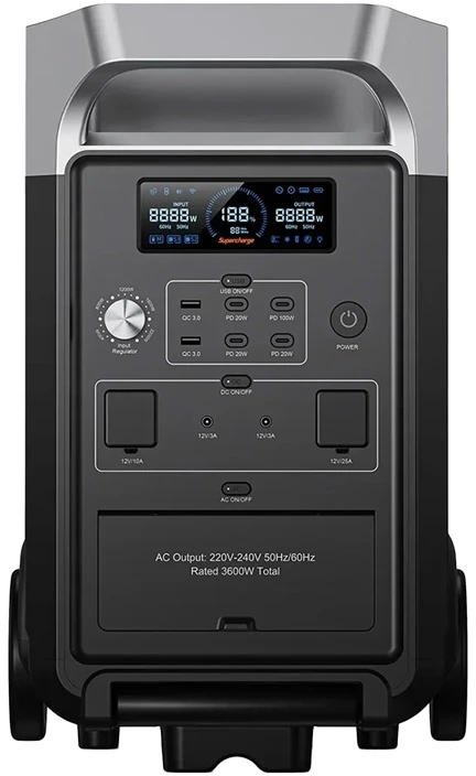 FOSSIBOT F3600 Pro 3600W Charging Station Juodas