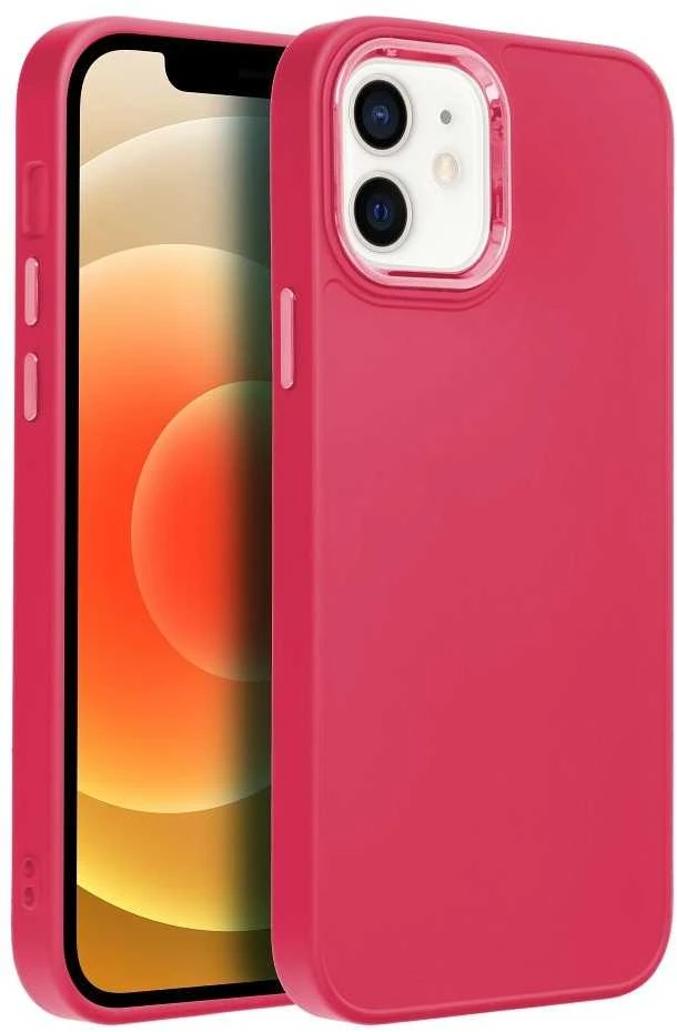 Oem Originalus dėklas, skirtas iPhone 12 / 12 PRO, rausvai raudonas, rėmelis