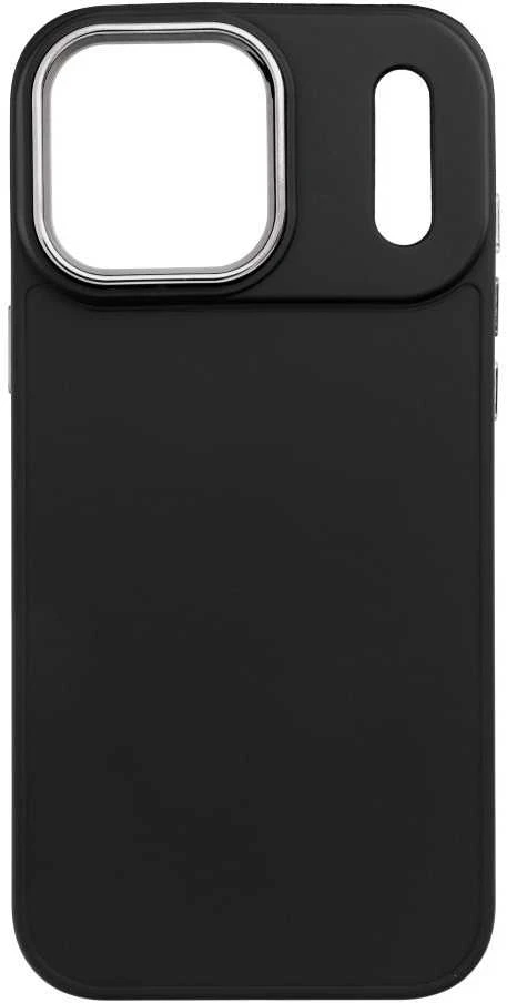 OEM dėklas, skirtas iPhone 17 Pro Max / 18 Pro Max (žemas kameros kraštas), juodas rėmelis