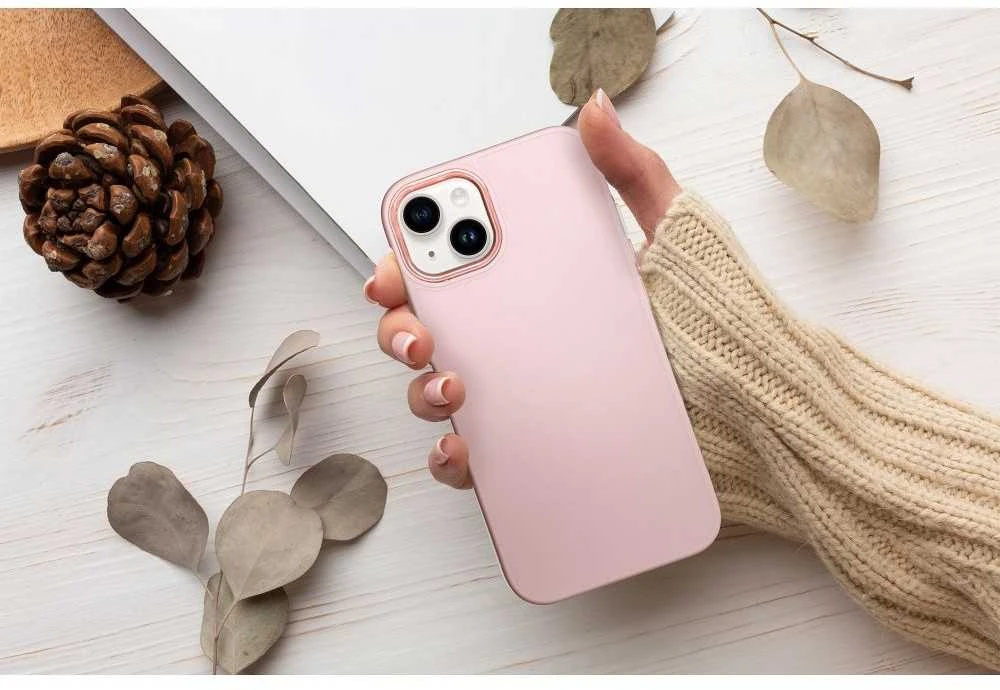 OEM dėklas, skirtas „iPhone 13 Frame“, miltelinės rožinės spalvos