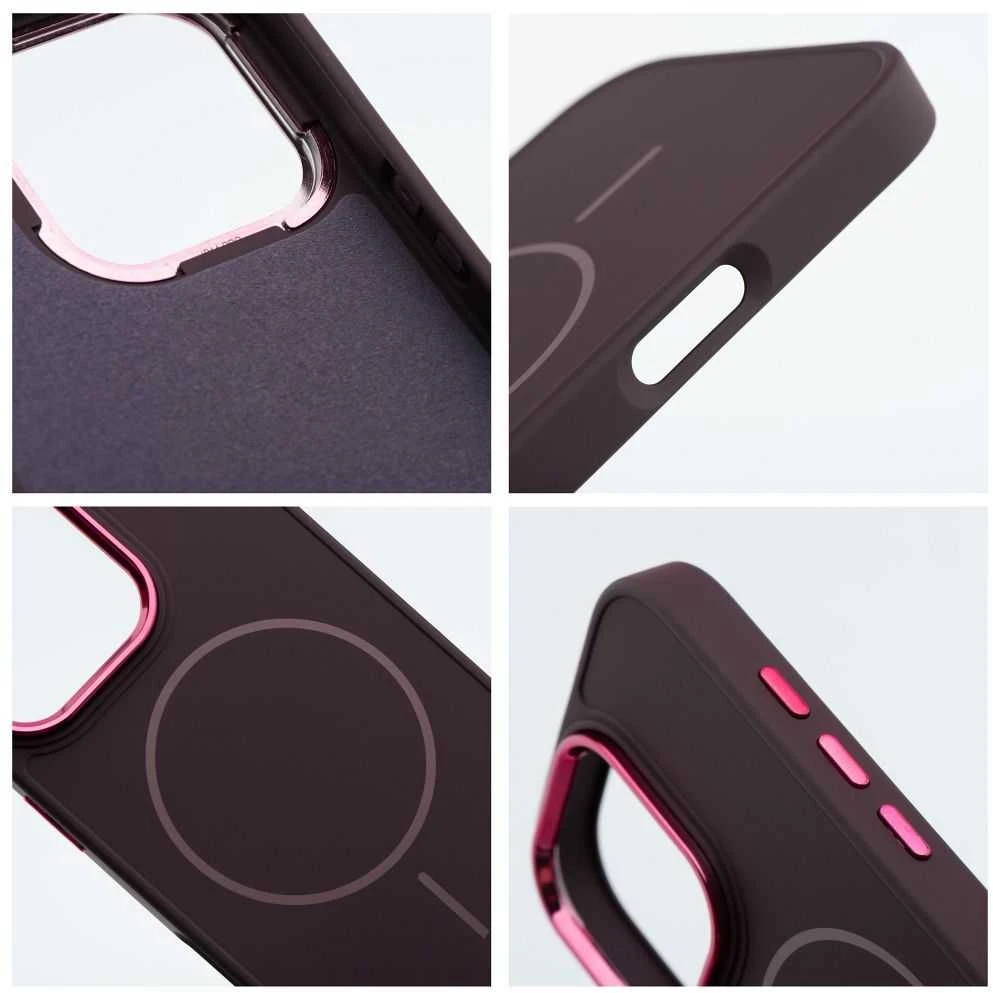 OEM dėklas, skirtas iPhone 17 AIR Frame Mag Cover, suderinamas su MagSafe violetine