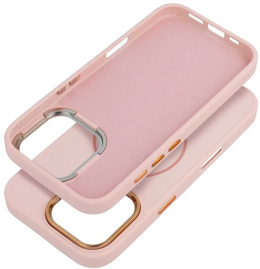 Oem Originalus „iPhone 17 Frame Mag Cover“ dėklas, suderinamas su „MagSafe“, rausvos spalvos.