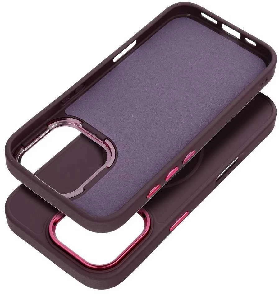 OEM dėklas, skirtas iPhone 17 AIR Frame Mag Cover, suderinamas su MagSafe violetine