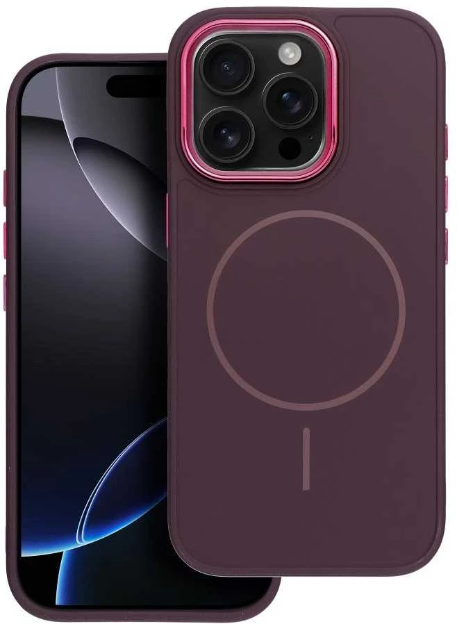 OEM dėklas, skirtas iPhone 17 Frame Mag Cover, suderinamas su MagSafe violetine