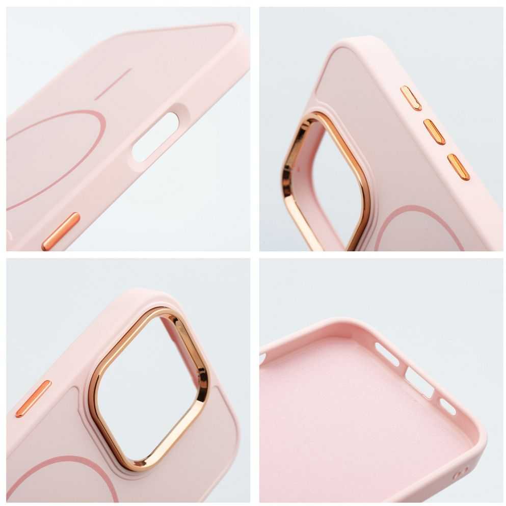Oem Originalus „iPhone 15 PRO MAX“ dėklas su rėmeliu, suderinamas su „MagSafe“, rausvos spalvos.