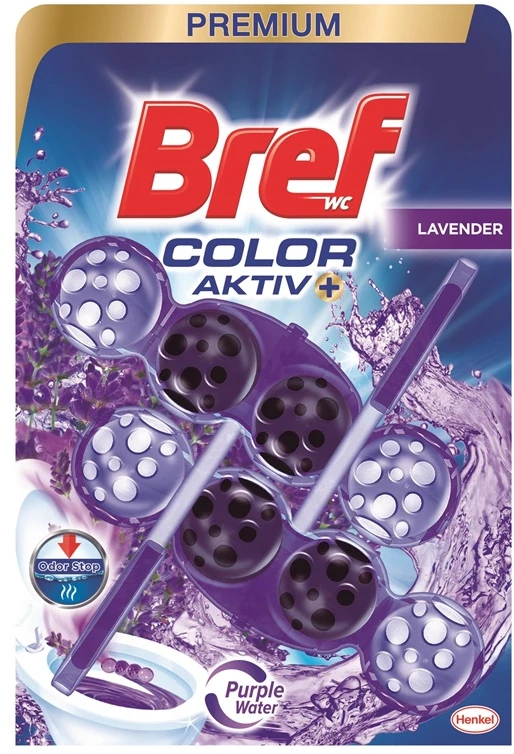 WC valiklis-gaiviklis BREF PURPLE AKTIV LAVENDER, 2×50 g