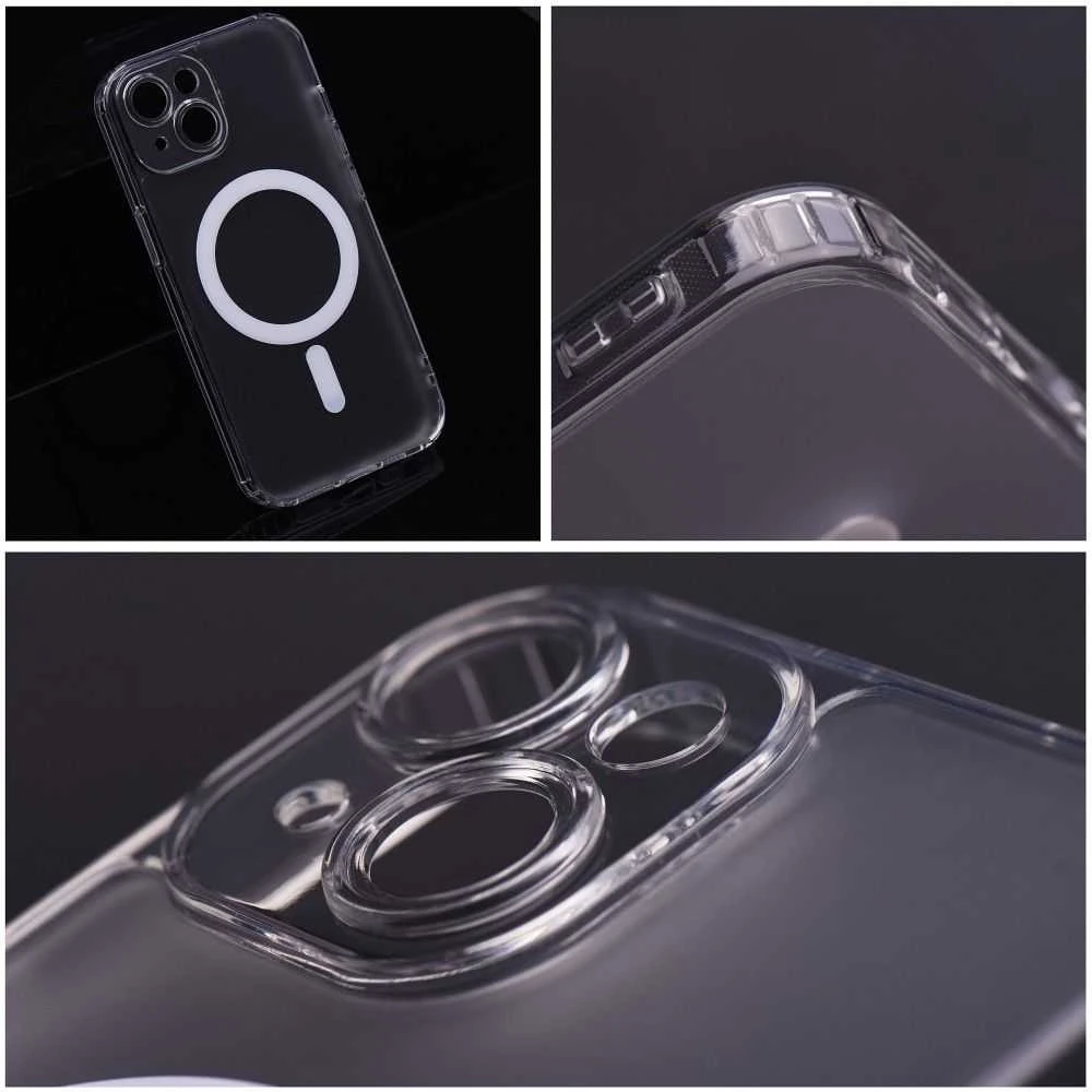 Oem Originalus „iPhone 12 PRO MAX“ dėklas, suderinamas su „MagSafe“ (fotoaparato apsauga), permatomas, sušalęs.
