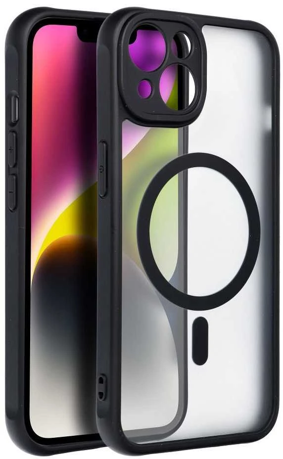 OEM dėklas, skirtas „iPhone 14“ visiškai matiniam „Mag“ dėklui, suderinamas su „MagSafe“ juodu dangteliu.