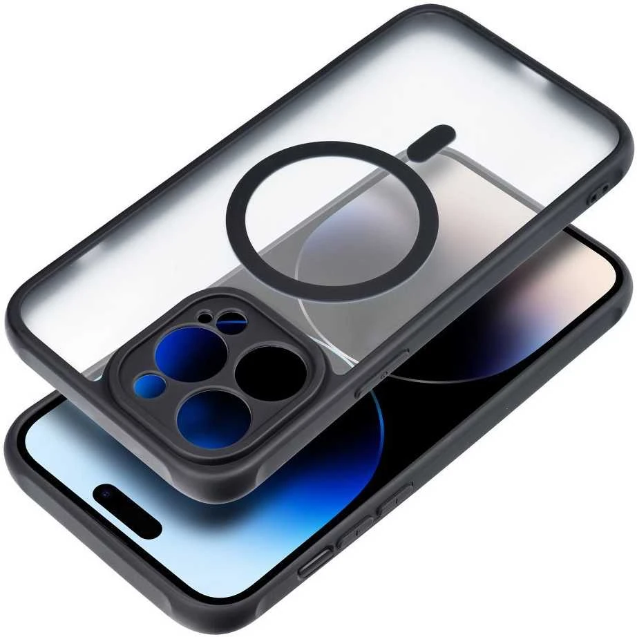 „Oem“ dėklas, skirtas „iPhone 14 PRO“ telefonui, visiškai matinis „Mag“ dėklas, suderinamas su „MagSafe“ juodas