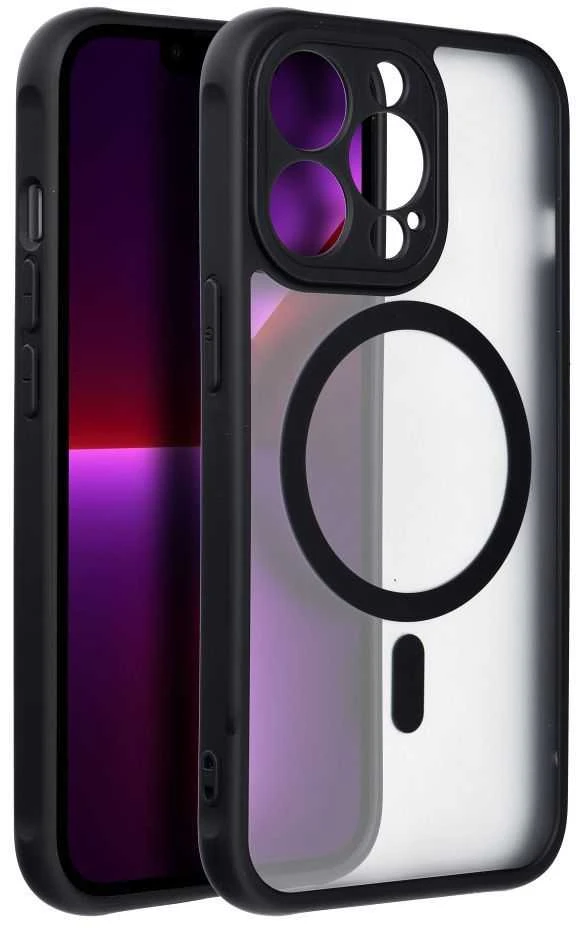 „Oem“ dėklas, skirtas „iPhone 13 PRO“ telefonui, visiškai matinis „Mag“ dėklas, suderinamas su „MagSafe“ juodas