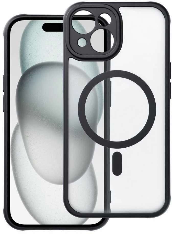 „Oem“ matinis „iPhone 15“ dėklas, suderinamas su „MagSafe“ ir juodas