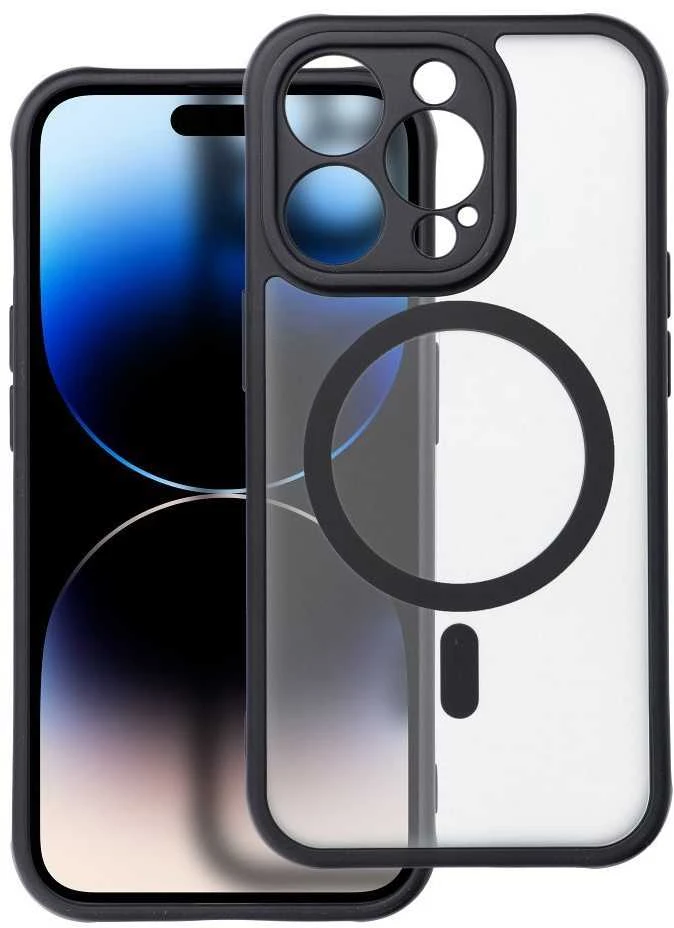 „Oem“ dėklas, skirtas „iPhone 14 PRO“ telefonui, visiškai matinis „Mag“ dėklas, suderinamas su „MagSafe“ juodas