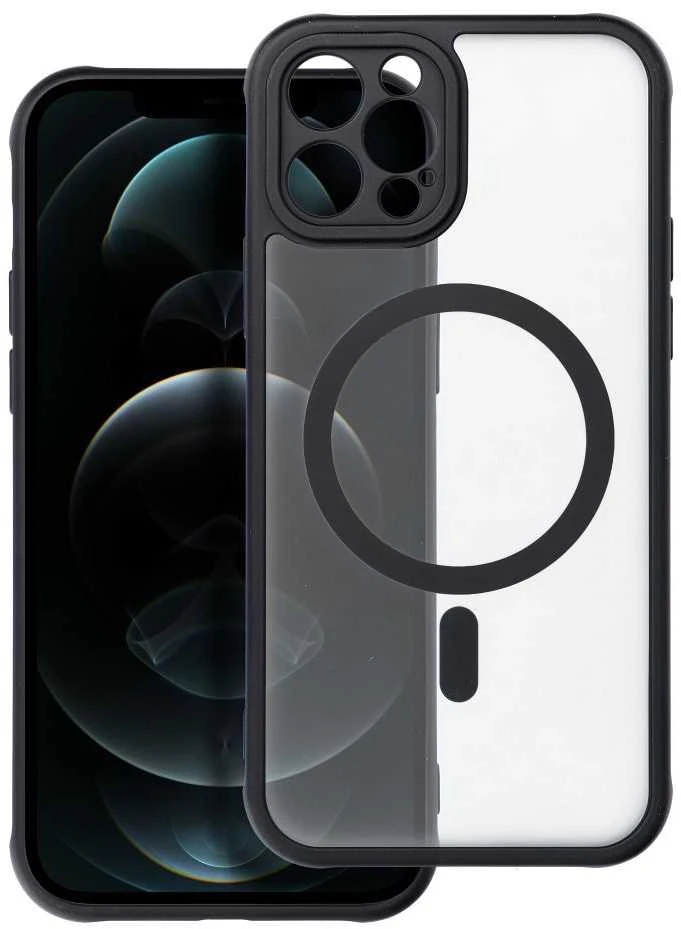 „Oem“ „iPhone 12 PRO“ matinis „Mag“ dėklas, suderinamas su „MagSafe“ juodas