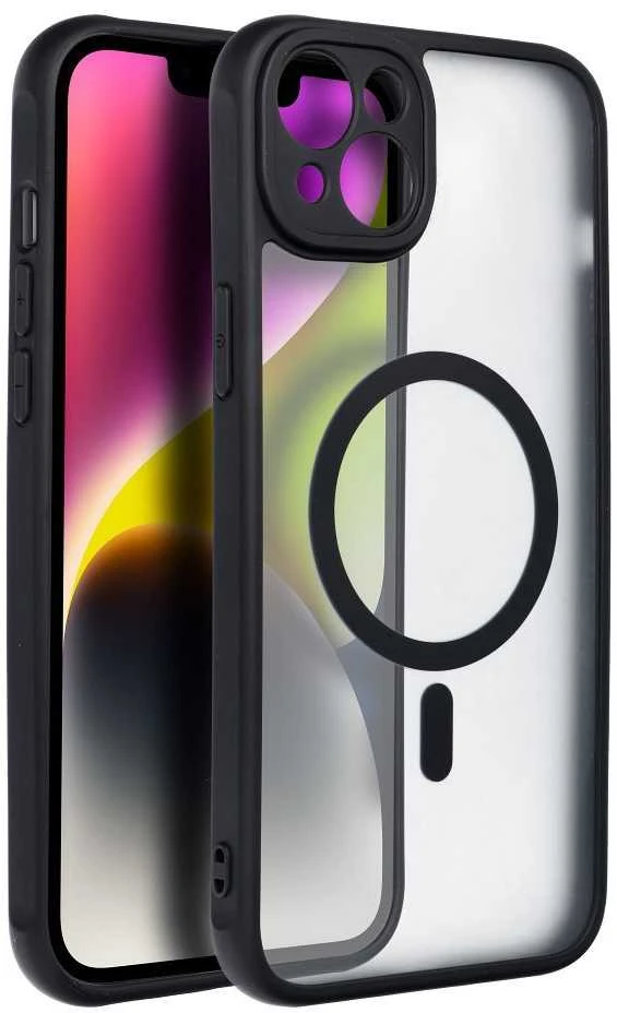 „Oem“ dėklas, skirtas „iPhone 14 PLUS“, visiškai matinis „Mag“ dėklas, suderinamas su „MagSafe“ juodas