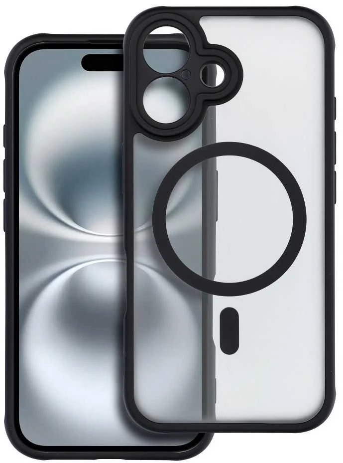 „Oem“ matinis „iPhone 16“ dėklas, suderinamas su „MagSafe“ ir juodas