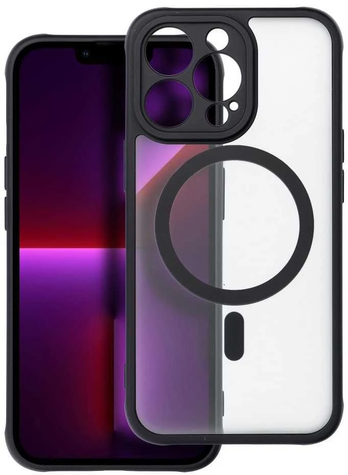 „Oem“ dėklas, skirtas „iPhone 13 PRO“ telefonui, visiškai matinis „Mag“ dėklas, suderinamas su „MagSafe“ juodas