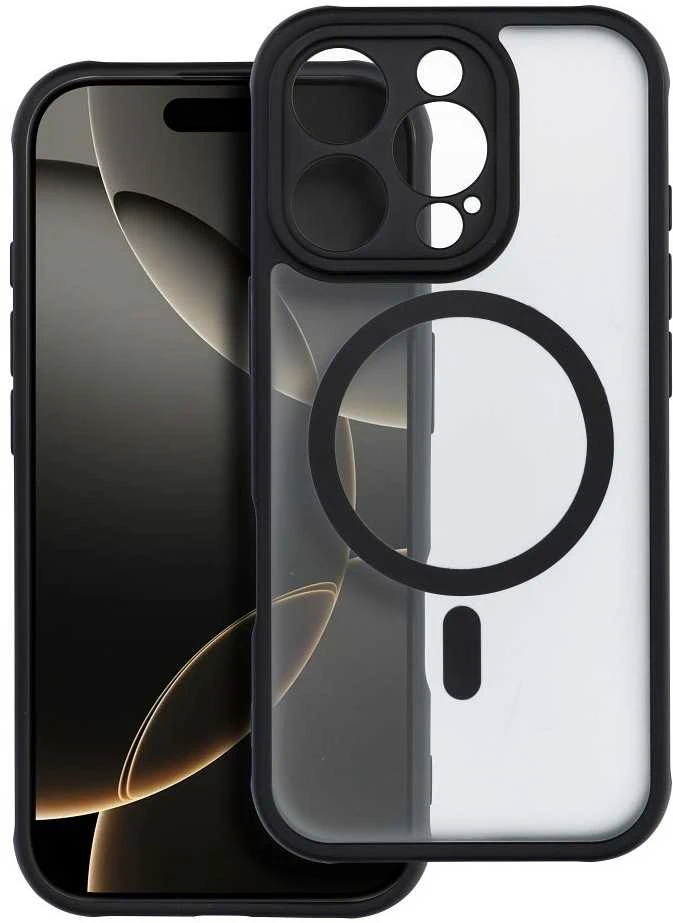 „Oem“ dėklas, skirtas „iPhone 16 PRO“ telefonui, visiškai matinis „Mag“ dėklas, suderinamas su „MagSafe“ juodas