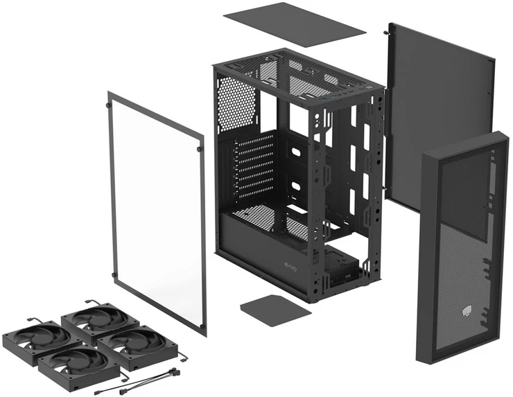 FURY SHOBO SH8F MIDI TOWER CASE WITH WINDOW Juodas