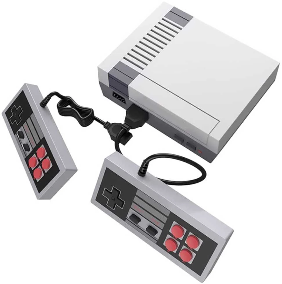 „GameBox R6“ 8 bitų retro TV AV RCA analoginė žaidimų konsolė su dviem valdikliais ir 620 integruotų žaidimų