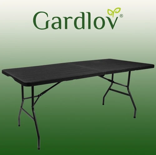 Gardlov 12280 Sulankstomas stalas 180 x 74 cm, juodas