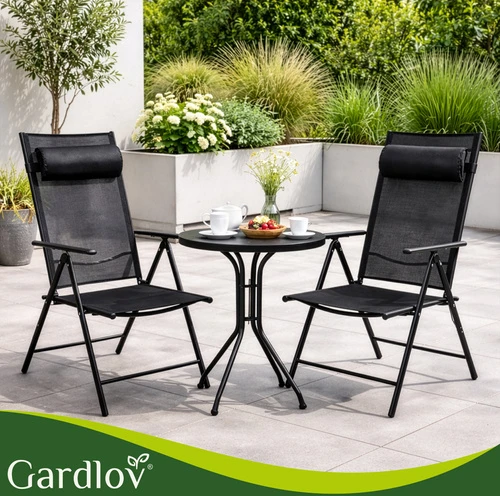 Gardlov juodas folding garden chair, 2 pieces