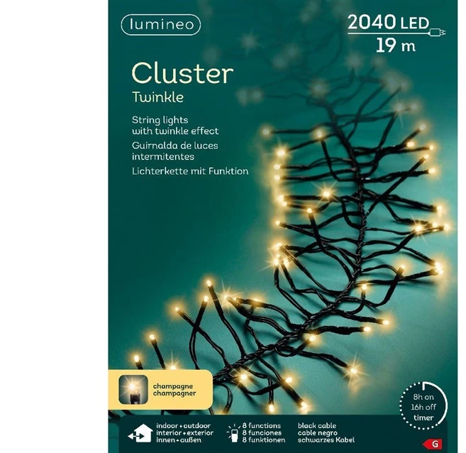 Nežinomas Garland of light bulbs Cluster Soft Baltas 494957. 19 m