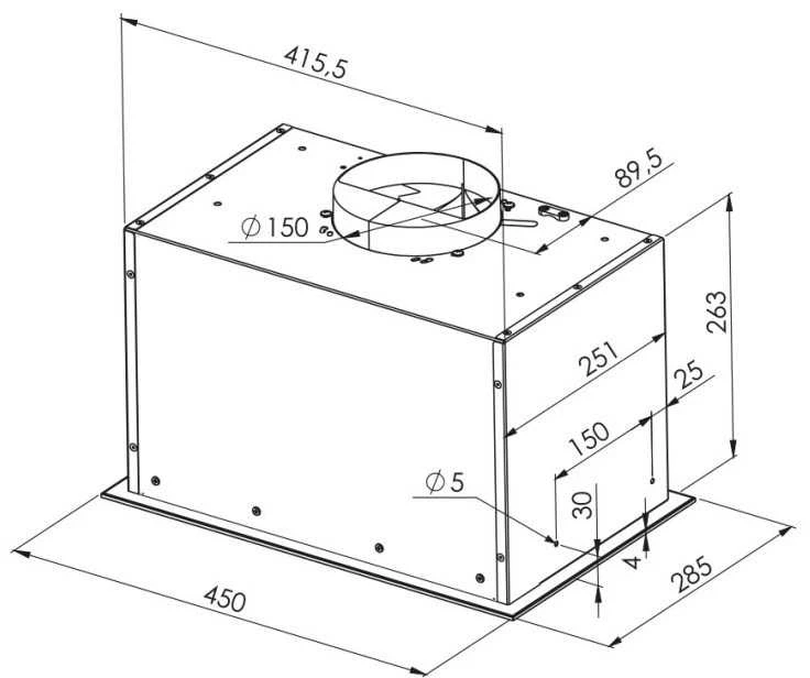 Įleidžiamas gaubtas MPM-45-OW-06/W