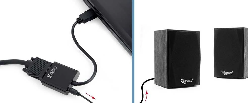 Gembird Cablexpert | HDMI į VGA ir garso adapterio laidas