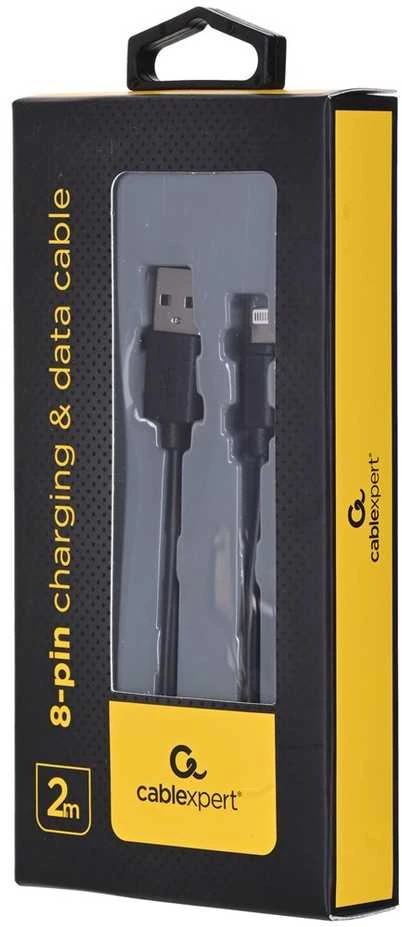 GEMBIRD CC-USB2-AMLM-2M Gembird USB duomenų sinchronizavimo ir įkrovimo 8 kontaktų kabelis, 2m, juodas