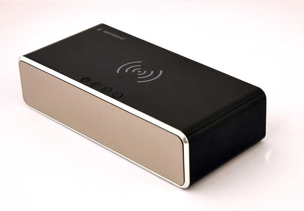 GEMBIRD DAC-WPC-01 skaitmeninis žadintuvas su belaidžio įkrovimo funkcija, juodas