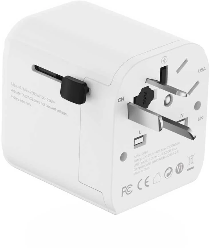 „Gembird“ ES–universalus kelioninis maitinimo adapteris, 12 W | TPA-EU2A12-01-W | 5 V