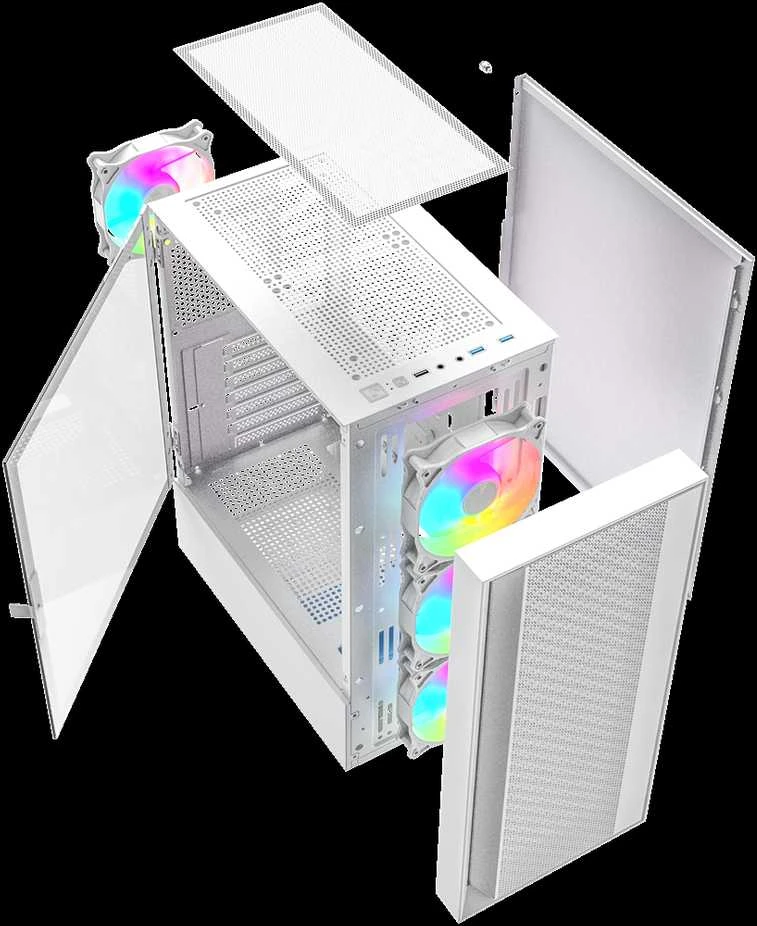 GEMBIRD kompiuterio dėklas Fornax 4000 ATX - ARGB apšvietimas baltas