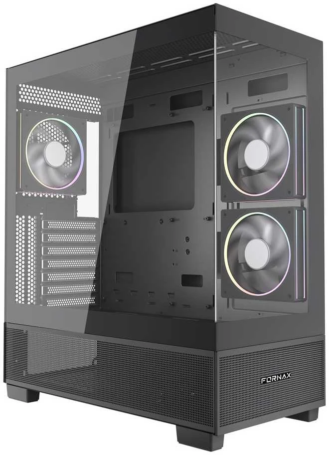 GEMBIRD žaidimų kompiuterio korpusas Fornax X550 2xUSB 3.0+ tipo C, 9x ventiliatoriai, PWM+ARGB