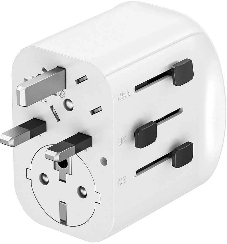Gembird TPA-EU2A1C15-01-W įžemintas universalus kelioninis maitinimo adapteris, 15 W, baltas