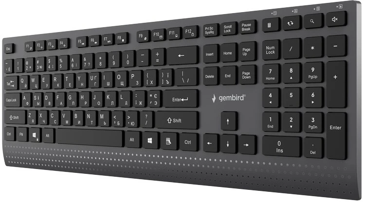 Gembird KB-MCH-06-CYRL Slim su laidu multimedia klaviatūra with Type-C adapter, Cyrillic išdėstymas, juodas